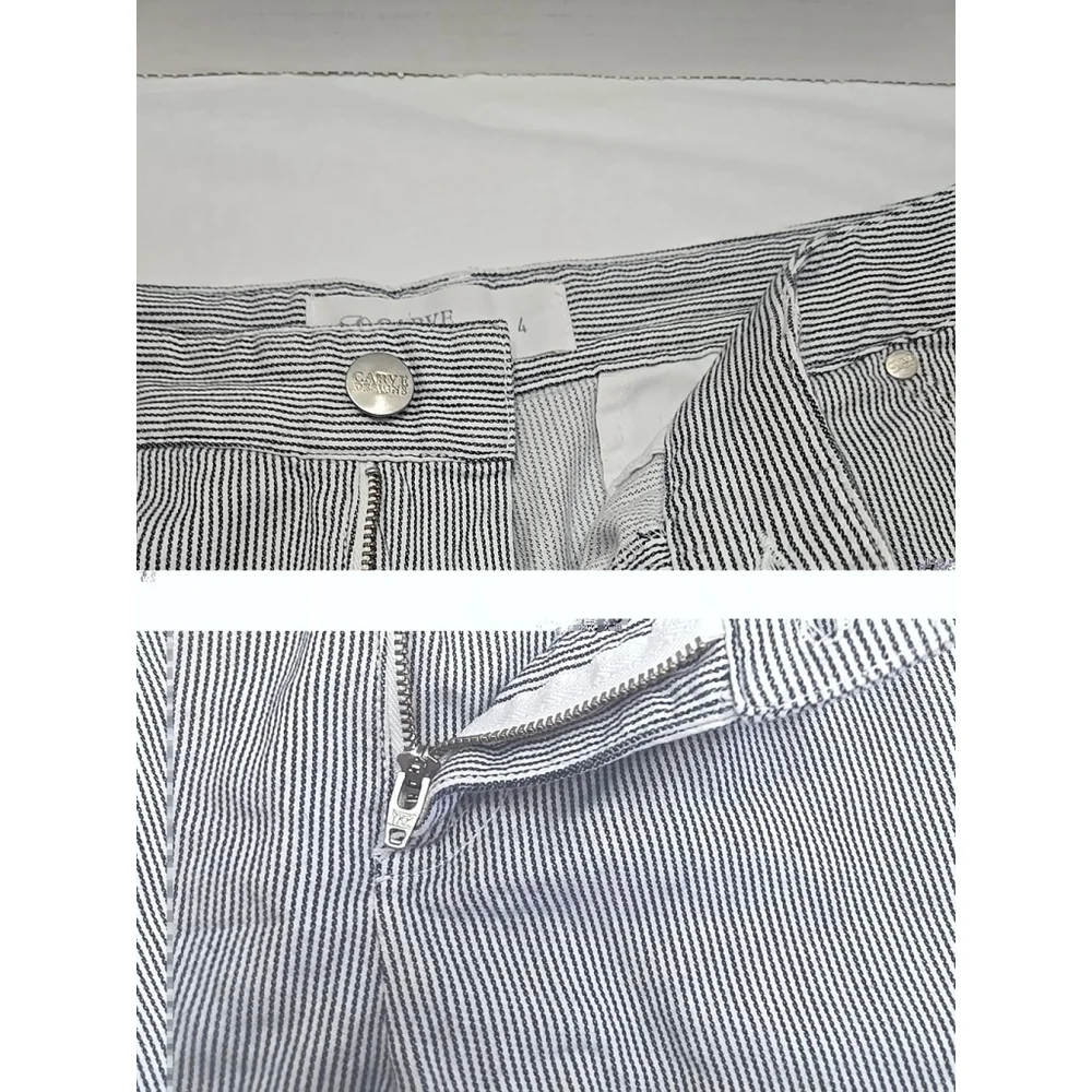 Carve Designs Seersucker Stripe Shorts Blue White Mid Rise Summer 4 - Picture 7 of 10